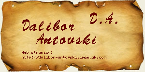 Dalibor Antovski vizit kartica